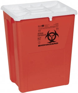 Medline Large PG-II Waste and Sharps Containers - PG-II Flat Sharps Container, Red, 12 gal. - MDS705212