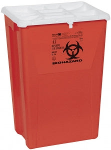 Medline Large PG-II Waste and Sharps Containers - PG-II Flat Sharps Container, Red, 18 gal. - MDS705218