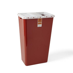 Medline Large Biohazard Containers - Sharps Containers, Red, Sliding Lid, 18 gal. - MDS705218SL