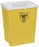 Medline Large PG-II Waste and Sharps Containers - PG-II Flat Sharps Container for Chemotherapy Waste with Port Lid, Yellow, 12 gal. - MDS706312