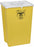 Medline Large PG-II Waste and Sharps Containers - PG-II Flat Sharps Container for Chemotherapy Waste with Port Lid, Yellow, 18 gal. - MDS706318