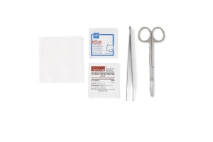 Medline Floor Grade Suture Removal Trays - Suture Removal Tray with Stainless Steel Adson Forceps and Littauer Scissors - MDS708555