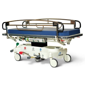 Pedigo Products Inc Transport / Trauma Stretchers with CuVerro Copper Rails - Transport Stretcher, Narrow 27", 4" Blue Mattress, Cuero Side Rails, IV Pole, Hydraulic Adjustable Height, 8" Casters, Weight Capacity 750 lbs.. - 7500-N-SPEC