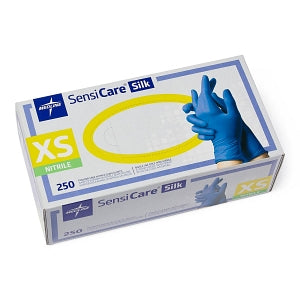 Medline SensiCare Silk Powder-Free Nitrile Exam Gloves - SensiCare Silk Powder-Free Nitrile Exam Gloves, Size XS - MDS7583