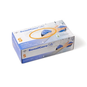 Medline SensiCare Silk Powder-Free Nitrile Exam Gloves - SensiCare Silk Powder-Free Nitrile Exam Gloves, Size S - MDS7584