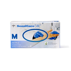 Medline SensiCare Silk Powder-Free Nitrile Exam Gloves - SensiCare Silk Powder-Free Nitrile Exam Gloves, Size M - MDS7585