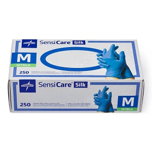 Medline SensiCare Silk Powder-Free Nitrile Exam Gloves - SensiCare Silk Powder-Free Nitrile Exam Gloves, Size M - MDS7585