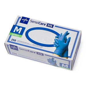 Medline SensiCare Silk Powder-Free Nitrile Exam Gloves - SensiCare Silk Powder-Free Nitrile Exam Gloves, Size M - MDS7585