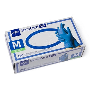 Medline SensiCare Silk Powder-Free Nitrile Exam Gloves - SensiCare Silk Powder-Free Nitrile Exam Gloves, Size M - MDS7585