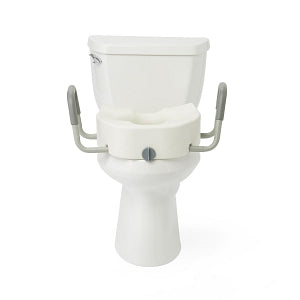 Medline Elevated Locking Toilet Seat - Elevated Locking Toilet Seat, with Arms - MDS80315EL