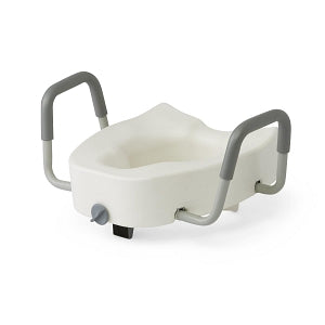 Medline Elevated Locking Toilet Seat - Elevated Locking Toilet Seat, with Arms - MDS80315EL