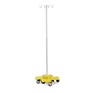 Medline Puzzle Base IV Poles - Puzzle Base IV Pole, Heavy-Duty, Yellow - MDS804PBY