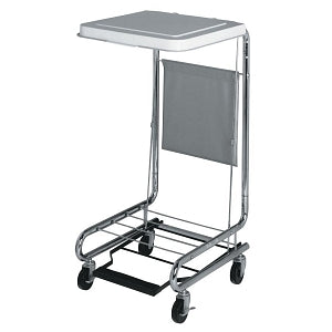 Medline 18" Hamper Stands - Single-Bag Hamper Stand with Foot-Pedal Metal Lid, 20" W x 18" L x 38" H - MDS80529