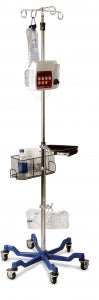 Medline Stainless Steel Six Leg Heavy Duty IV Pole - Quick-Release Caster for IV Pole MDS80600 - MDS80600C