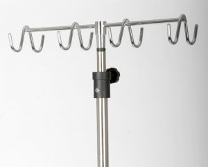 Medline Stainless Steel Six Leg Heavy Duty IV Pole - 8-Hook Rake for IV Pole MDS80600 - MDS80600R