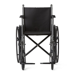 Medline K1 Basic Wheelchairs - K1 Basic Wheelchair with Permanent Full-Length Arms and Swing-Away Footrests, 300 lb. Weight Capacity, 18" Width - MDS806150EE