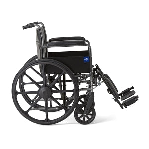 Medline K2 Basic Vinyl Wheelchairs - K2 Basic Wheelchair with 18"W Seat, and Elevated Leg Rests - MDS806200EV