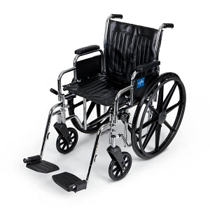 Medline 2000 Series Wheelchairs - Excel Wheelchair, Removable Desk-Length Arms, Swing-Away Footrests, 18" - MDS806250D