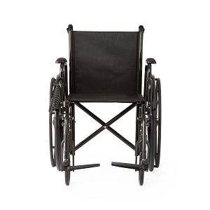 Medline K1 Basic Wheelchairs - K1 Basic Wheelchair with Desk-Length Arms, Swing-Away Footrests and 2 Bags, 18" Width - MDS806250EE2B