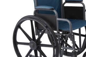 Medline K1 Basic Wheelchairs - K1 Basic Wheelchair with Desk-Length Arms, Swing-Away Footrests and Microban-Treated Touch Points, 18" Width, Teal - MDS806250EET