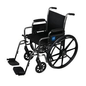 Medline K1 Basic Wheelchairs - K1 Basic Wheelchair with Removable Desk-Length Arms and Swing-Away Footrests, 300 lb. Weight Capacity, 16" Width - MDS806250NEE