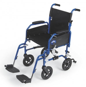 Medline Hybrid 2 Transport Wheelchairs - Hybrid 2 Narrow Transport Wheelchair with Removable Desk-Length Arms and Swing-Away Footrests, 300 lb. Weight Capacity, 16" Width - MDS806250NH2