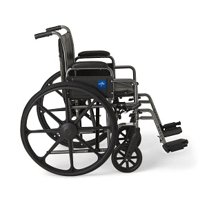 Medline K2 Basic Vinyl Wheelchairs - K2 Basic Wheelchair with 20"W Seat, Removable Desk-Length Arms and Swing-Away Leg Rests - MDS806400EV