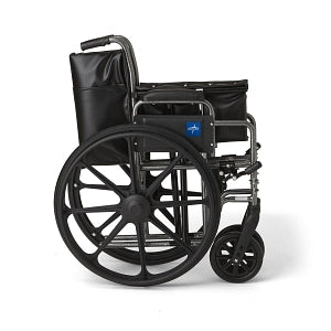 Medline K2 Basic Vinyl Wheelchairs - K2 Basic Wheelchair with 20"W Seat, Removable Desk-Length Arms and Swing-Away Leg Rests - MDS806400EV