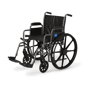 Medline K2 Basic Vinyl Wheelchairs - K2 Basic Wheelchair with 20"W Seat, Removable Desk-Length Arms and Swing-Away Leg Rests - MDS806400EV