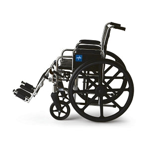 Medline 2000 Series Wheelchairs - Excel Wheelchair with Desk-Length Arms and Elevating Leg Rests, Black, 20", 300 lb. Capacity - MDS806450