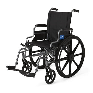 Medline K4 Basic Lightweight Wheelchair - K4 Basic Lightweight Wheelchair with Flip-Back Desk-Length Arms and Swing-Away Footrests, 300 lb. Weight Capacity, 18" Width - MDS806500E18