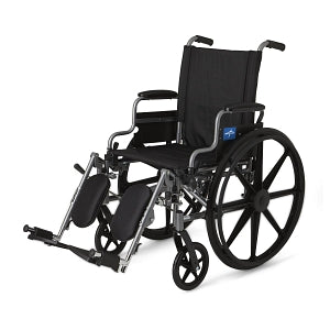 Medline K4 Basic Lightweight Wheelchair - K4 Basic Lightweight Wheelchair with Swing-Back Desk-Length Arms and Elevating Leg Rests, 300 lb. Capacity, 18" Width - MDS806550E