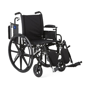 Medline K4 Lightweight Wheelchairs - K4 Lightweight Wheelchair with Height-Adjustable Swing-Back Desk-Length Arms and Elevating Leg Rests, 300 lb. Weight Capacity, 18" Width - MDS806550PLUS