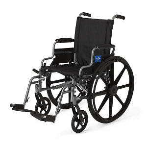 Medline K4 Basic Lightweight Wheelchair - K4 Extra-Wide Lightweight Wheelchair with Removable Swing-Back Desk-Length Arms and Swing-Away Footrests, Gray, 20" Width - MDS806560E