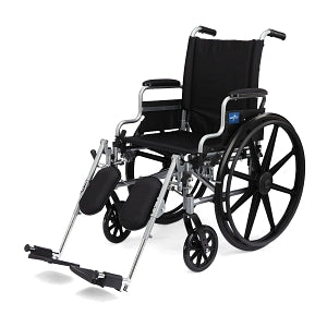 Medline K4 Basic Lightweight Wheelchair - K4 Basic Lightweight Wheelchair with Removable Swing-Back Desk-Length Arms and Elevating Leg Rests, 300 lb. Weight Capacity, 20" Width - MDS806565E