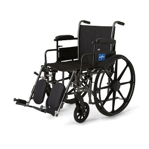 Medline K3 Basic Lightweight Wheelchairs - K3 Basic Wheelchair with Height-Adjustable Swing-Back Desk-Length Arms and Elevating Leg Rests, 300 lb. Weight Capacity, 18" Width - MDS806650EPL