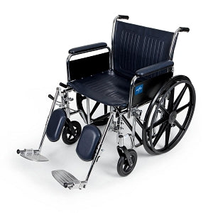 Medline Extra-Wide Wheelchairs - Excel Wheelchair with Removable Full-Length Arms and Elevating Footrests, 20"W - MDS806750FLA