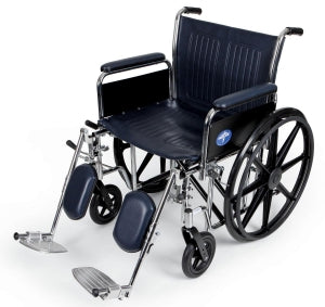 Medline Extra-Wide Wheelchairs - Excel Wheelchair with Removable Full-Length Arms and Elevating Footrests, 22"W - MDS806850FLA