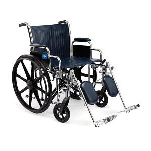 Medline Extra-Wide Wheelchairs - Excel Wheelchair with Removable Desk-Length Arms and Elevating Footrests, 22"W - MDS806850