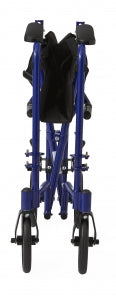 Medline Aluminum Transport Chair with 8" Wheels - Basic Aluminum Transport Chair with Permanent Full-Length Armrests, Detachable Footrests and 8" Wheels, 300 lb. Capacity, 18" W, Blue - MDS808200ABE