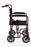 Medline Aluminum Transport Chair with 8" Wheels - Basic Aluminum Transport Chair with Permanent Full-Length Armrests, Detachable Footrests and 8" Wheels, 300 lb. Capacity, 18" W, Red - MDS808200ARE