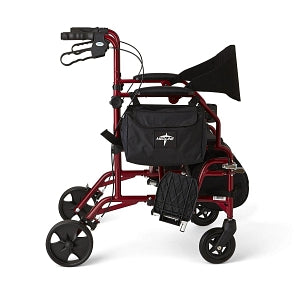 Medline Combination Rollator / Transport Chair - Translator Combination Transport Chair and Rollator, Red - MDS808200TRR