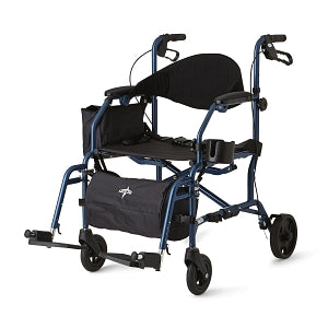 Medline Combination Rollator / Transport Chair - Translator Combination Transport Chair and Rollator, Blue - MDS808200TR