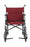 Medline Aluminum Transport Chair with 12" Wheels - Basic Aluminum Transport Chair with Permanent Full-Length Arms, Swing-Away Footrests and 12" Wheels, Gray and Burgundy - MDS808210KDR