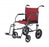 Medline Aluminum Transport Chair with 12" Wheels - Basic Aluminum Transport Chair with Permanent Full-Length Arms, Swing-Away Footrests and 12" Wheels, Gray and Burgundy - MDS808210KDR