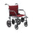 Medline Aluminum Transport Chair with 12" Wheels - Basic Aluminum Transport Chair with Permanent Full-Length Arms, Swing-Away Footrests and 12" Wheels, Gray and Burgundy - MDS808210KDR