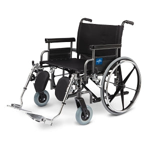 Medline Shuttle Extra-Wide Wheelchairs - Shuttle Extra-Wide Bariatric Wheelchair with Removable Desk Length Arms and Elevating Legrests, 24" - MDS809650