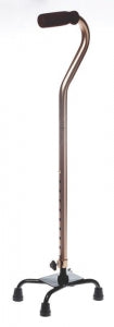 Medline Aluminum Quad Canes - Aluminum Quad Cane, Small Base, Bronze - MDS86222BRZ