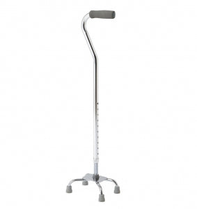 Medline Aluminum Quad Canes - Aluminum Quad Cane, Small Base, Chrome - MDS86222CHR