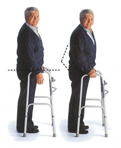 Medline Two-Button Folding Walkers without Wheels - Two-Button Adult Walker, Basic - MDS864104B